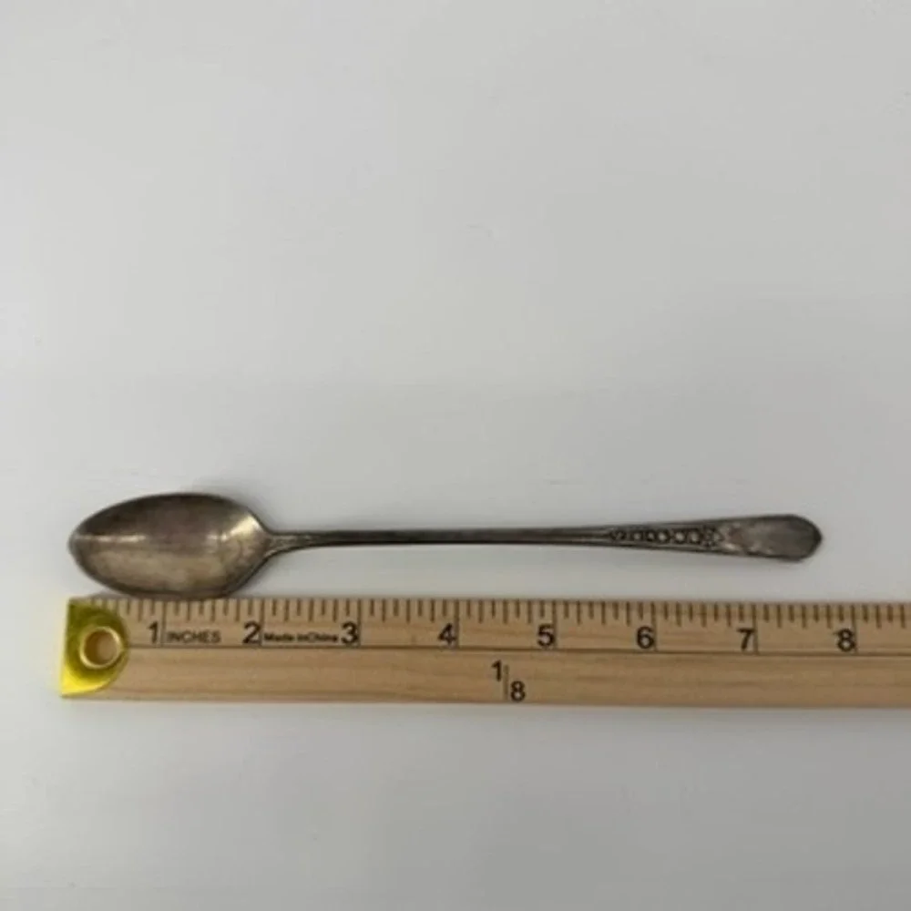 Wm Rogers Mfg Priscilla Lady Ann Silver Plate Iced Tea Spoons Set of 2 Vintage